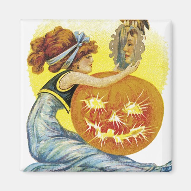 Imán Glamour de Halloween vintage (Frente)