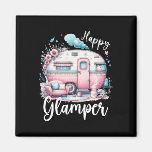 Imán Glamping Caravana Glamper Feliz Lindo Camping