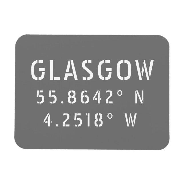 Imán Glasgow Escocia Latitud y longitud (Horizontal)