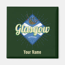 Imán Glasgow UK City Scotland Retro Bagpipes Vintage