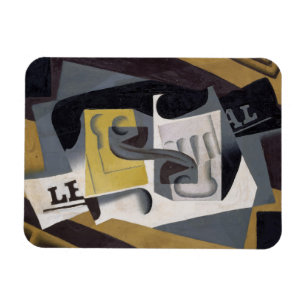 Imán Glass y Newspaper, 1917 (aceite en la madera