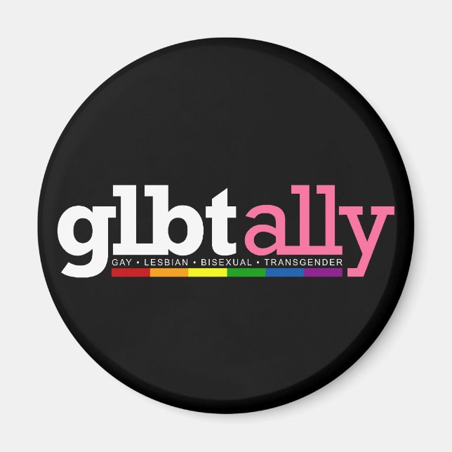 Imán GLBT Ally Black Magnet (Frente)