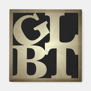 Imán GLBT Black Pop Square Magnet