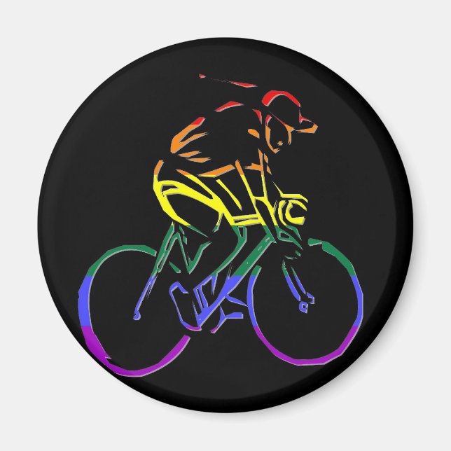 Imán GLBT Pride Bicyclist (Frente)