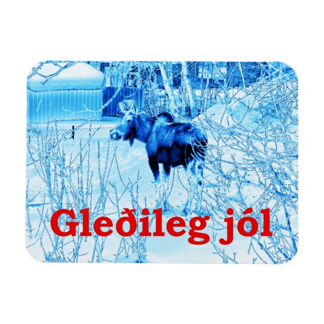 Imán Gleðileg Jól - Moose urbano (Horizontal)