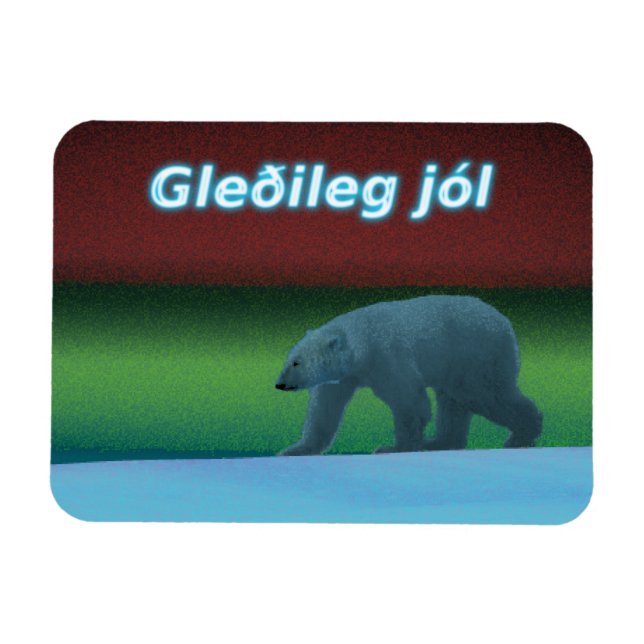 Imán Gleðileg Jól - Oso Polar (Horizontal)