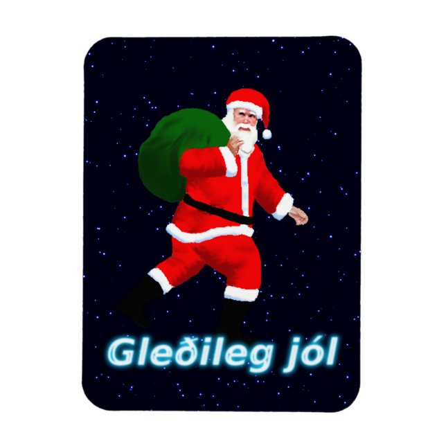 Imán Gleðileg jól - Santa Claus (Vertical)