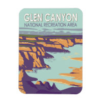 Glen Canyon Lake Powell Travel Art Vintage