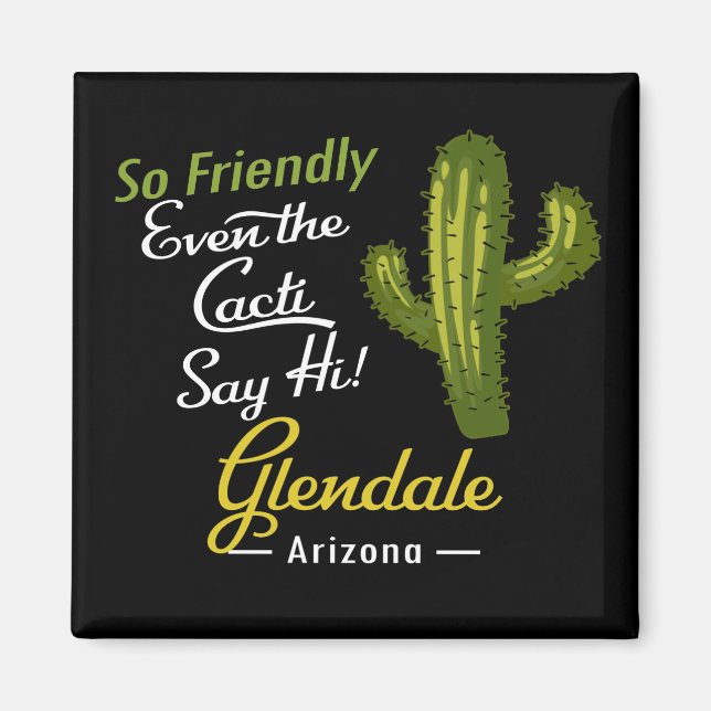 Imán Glendale Cactus Funny Retro (Frente)