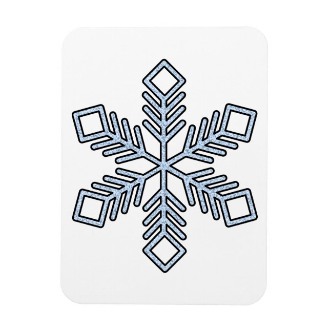 Imán Glitter Snowflake - Baby Blue Branches (Vertical)