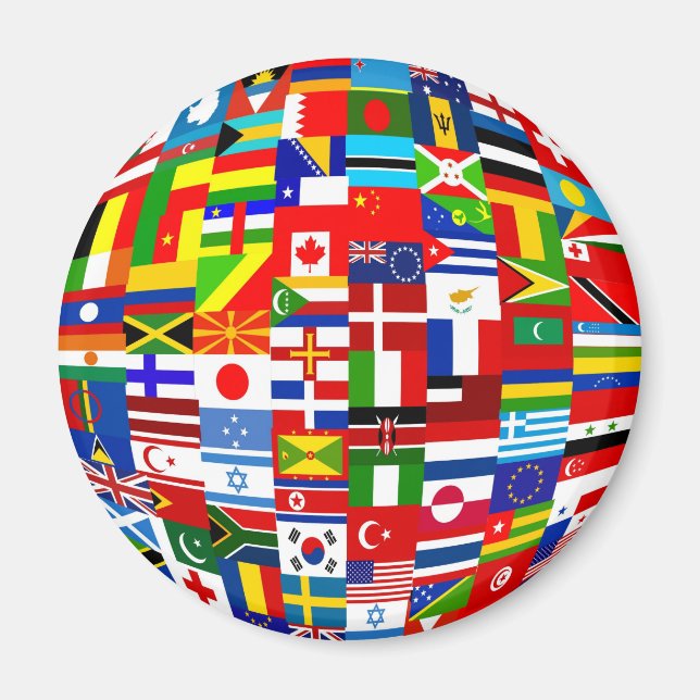 Imán Globe de la bandera (Frente)