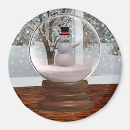 Imán Globe Snowman Snow