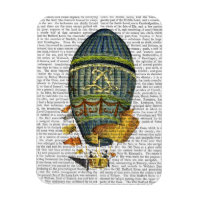 Globo azul cilíndrico de aire caliente