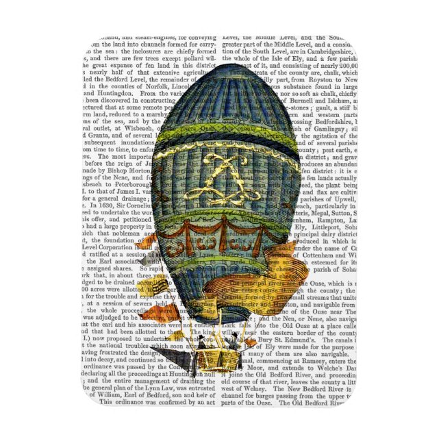 Imán Globo azul cilíndrico de aire caliente (Vertical)