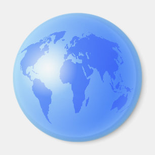 Imán Globo azul del mundo