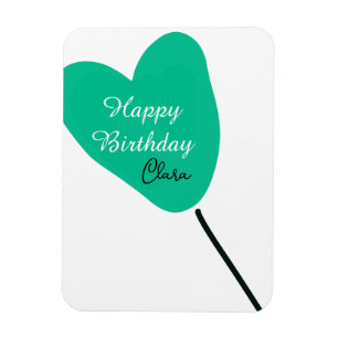 Imán Globo blanco negro corazón verde feliz cumpleaños 