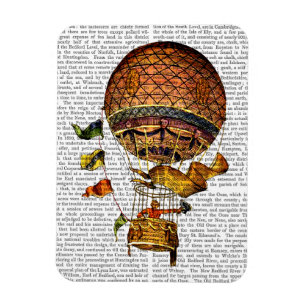 Imán Globo de aire caliente con banderas