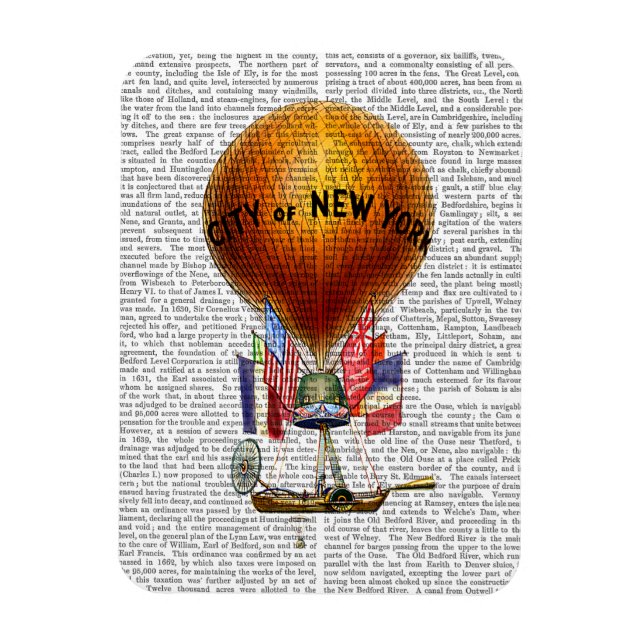 Imán Globo de aire caliente de la ciudad de Nueva York (Vertical)