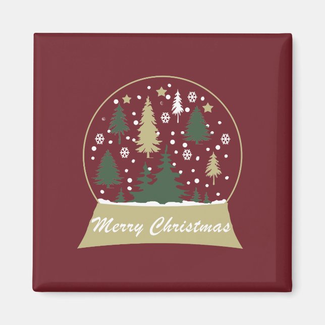 Imán Globo de nieve decorado de forma moderna (Frente)