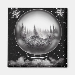 Imán Globo de paisaje invernal