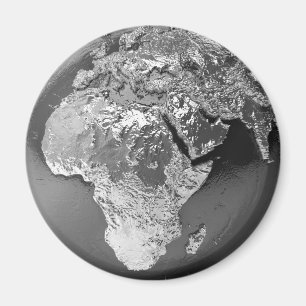 Imán Globo de plata - África, 3d rinde