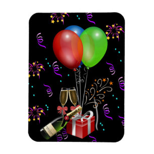 Imán Globos de aniversario Cubo de botella Celebración