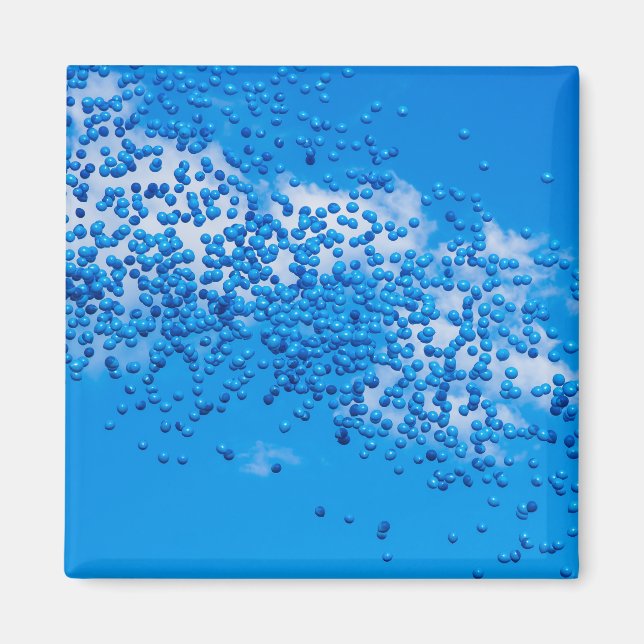 Imán Globos de juguete azul en el cielo (Frente)