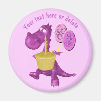 Imán Globos de tarta de dragón morado personalizados