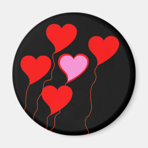 Imán Globos del corazón de la tarjeta del día de San