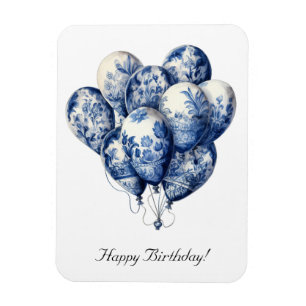 Imán Globos en azul Delft, personalizable