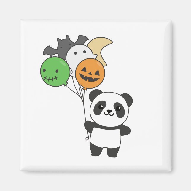 Imán Globos Panda Halloween Para Niños Cute Pandas (Frente)
