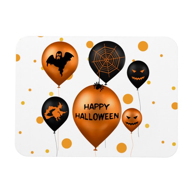 Imán Globos para fiesta de Halloween feliz (Horizontal)