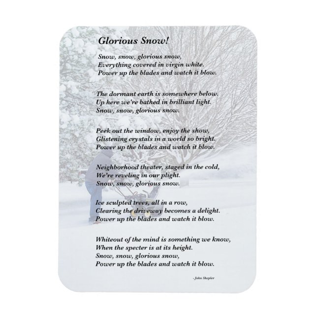 Imán Glorioso poema estacional de nieve (Vertical)