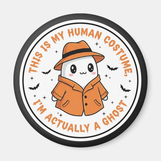 Imán Glow-in-the-Dark Skeleton Costume Sticker (Frente)