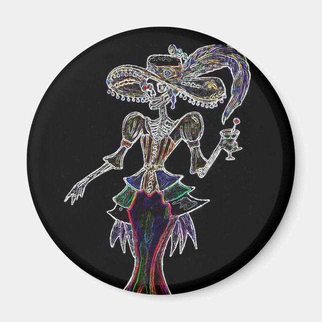 Imán Glow Steampunk Catrina Magnet (Frente)