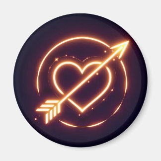 Imán glowing image of a heart with cupid's arrow