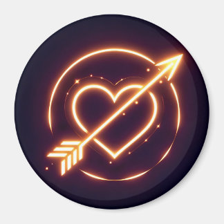 Imán glowing image of a heart with cupid's arrow