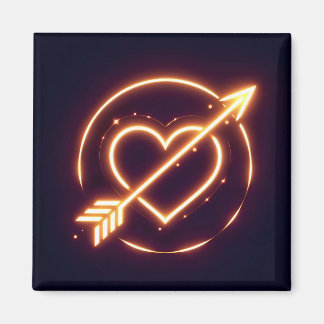 Imán glowing image of a heart with cupid's arrow