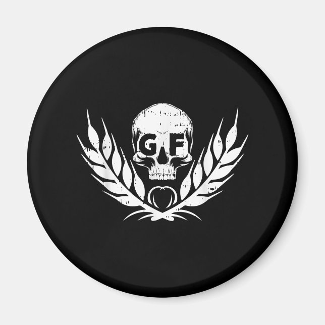 Imán Gluten Free Guay Skull Warrior Gift (Frente)