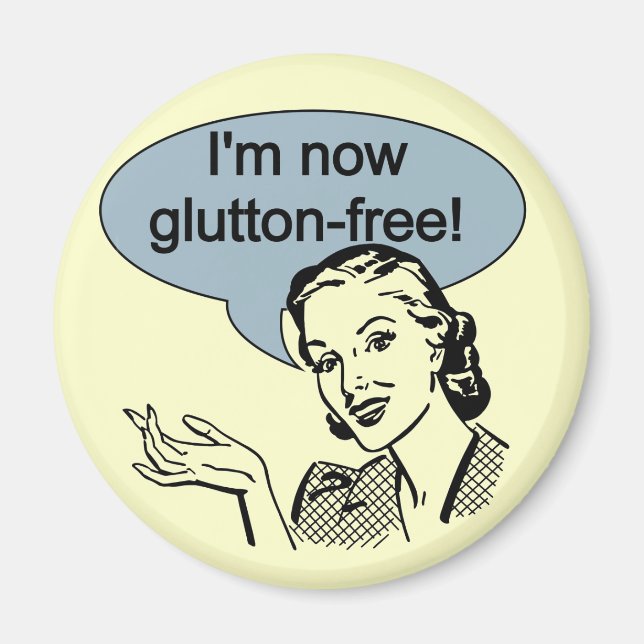 Imán Glutton Free con dieta humorística (Frente)