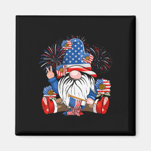 Imán Gnome Ama El Día De La Independencia De La Bandera