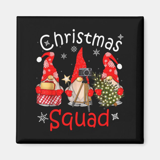 Imán Gnome Christmas Squad Group Matching Christmas Par (Frente)