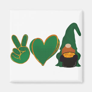 Imán Gnome de amor por la paz   Sublimación del Día de 
