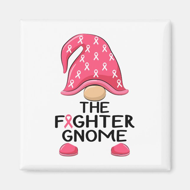 Imán Gnome de la lucha contra el cáncer de mama (Frente)