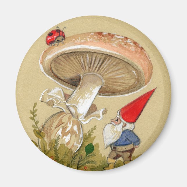 Imán Gnome encuentra Ladybug y Mushroom (Frente)
