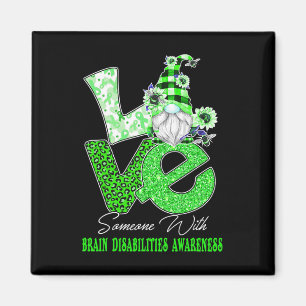 Imán Gnome Flower Love Brain Disabilities Conciencia