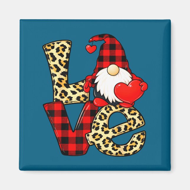 Imán Gnome Love Valentine Gnomes Valentines Day Men Wom (Frente)