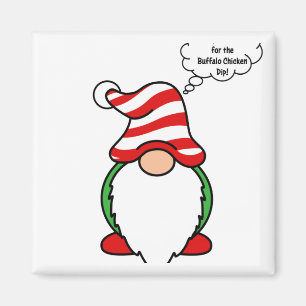 Imán Gnome Navidades de la salsa de pollo de búfalo