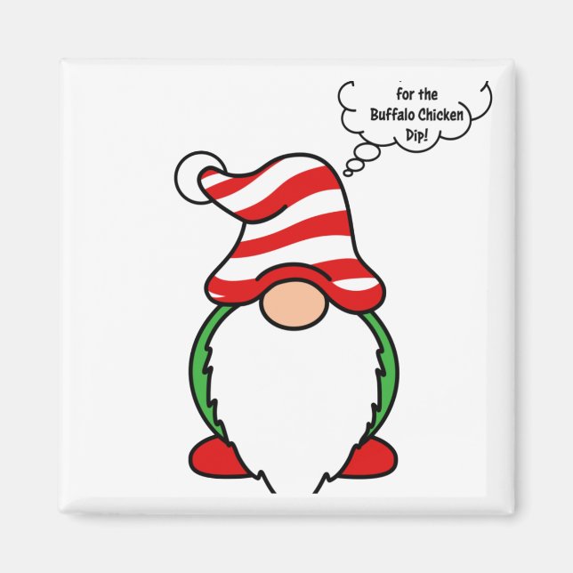 Imán Gnome Navidades de la salsa de pollo de búfalo (Frente)