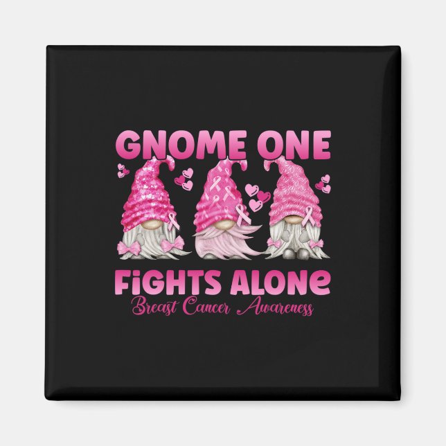 Imán Gnome One solo lucha contra el cáncer de mama rosa (Frente)